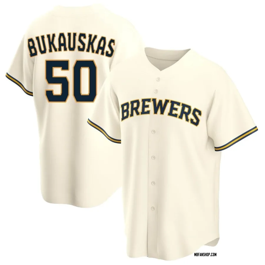 Replica Youth J.B. Bukauskas Milwaukee Brewers Home Jersey - Cream