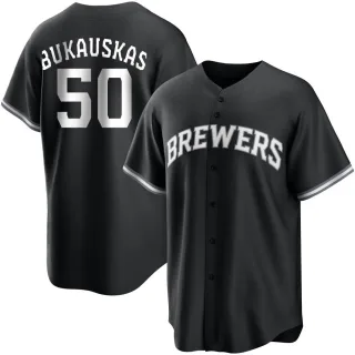 Replica Youth J.B. Bukauskas Milwaukee Brewers Jersey - Black/White