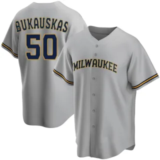 Replica Youth J.B. Bukauskas Milwaukee Brewers Road Jersey - Gray