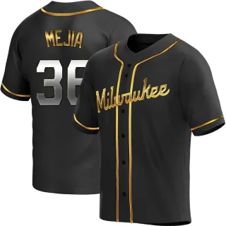 Replica Youth J.C. Mejia Milwaukee Brewers Alternate Jersey - Black Golden