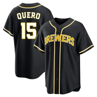 Replica Youth Jeferson Quero Milwaukee Brewers Fashion Out Jersey - Black