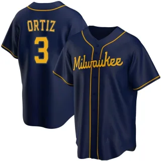 Replica Youth Joey Ortiz Milwaukee Brewers Alternate Jersey - Navy