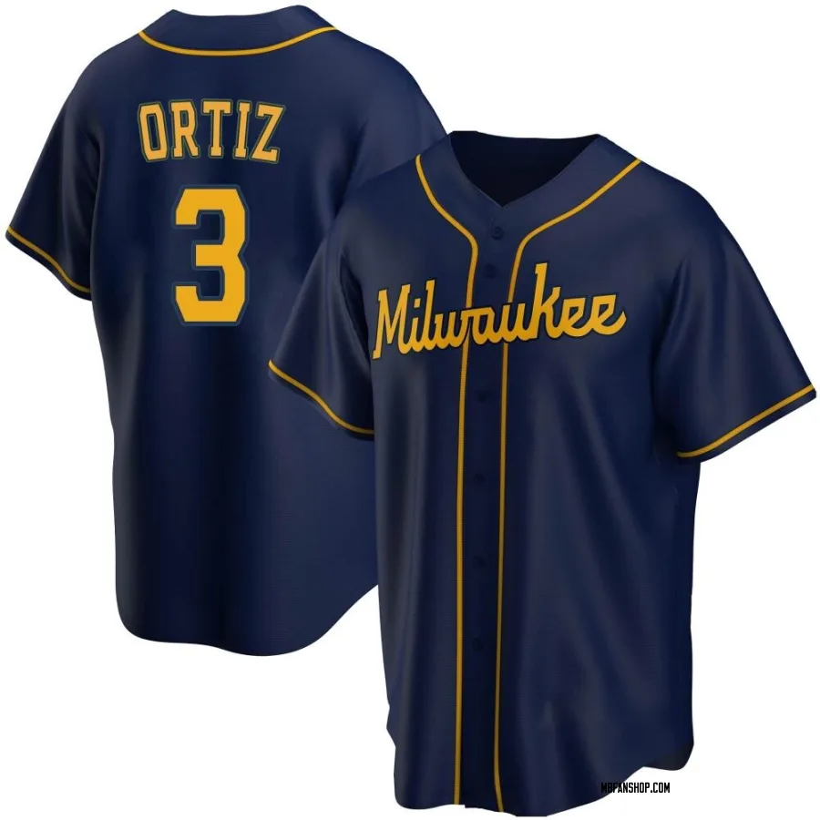 Replica Youth Joey Ortiz Milwaukee Brewers Alternate Jersey - Navy