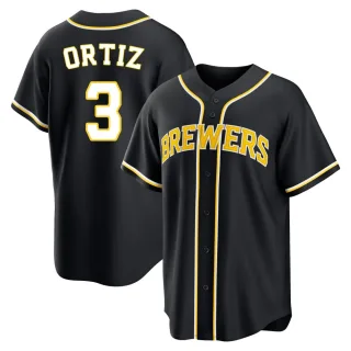 Replica Youth Joey Ortiz Milwaukee Brewers Fashion Out Jersey - Black