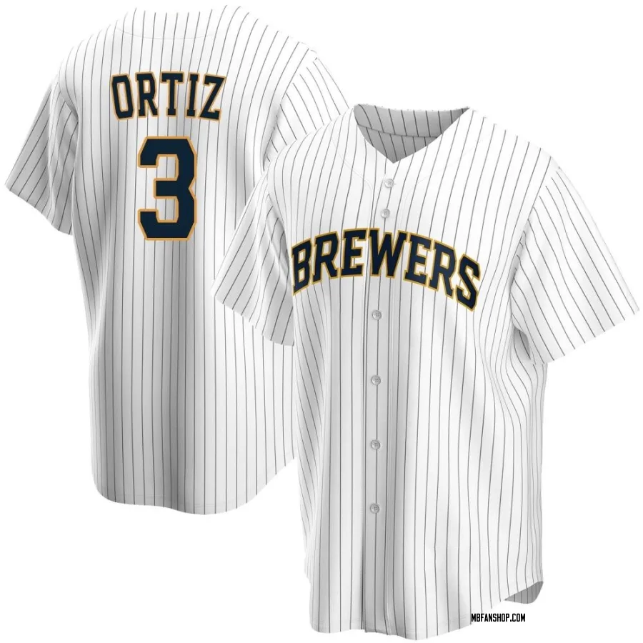Replica Youth Joey Ortiz Milwaukee Brewers Home Jersey - White