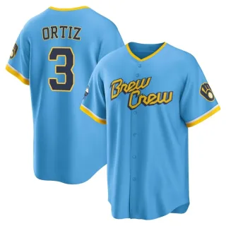 Replica Youth Joey Ortiz Milwaukee Brewers Powder 2022 City Connect Jersey - Blue
