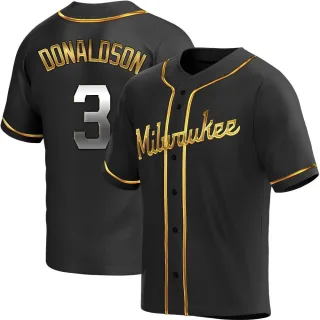 Replica Youth Josh Donaldson Milwaukee Brewers Alternate Jersey - Black Golden