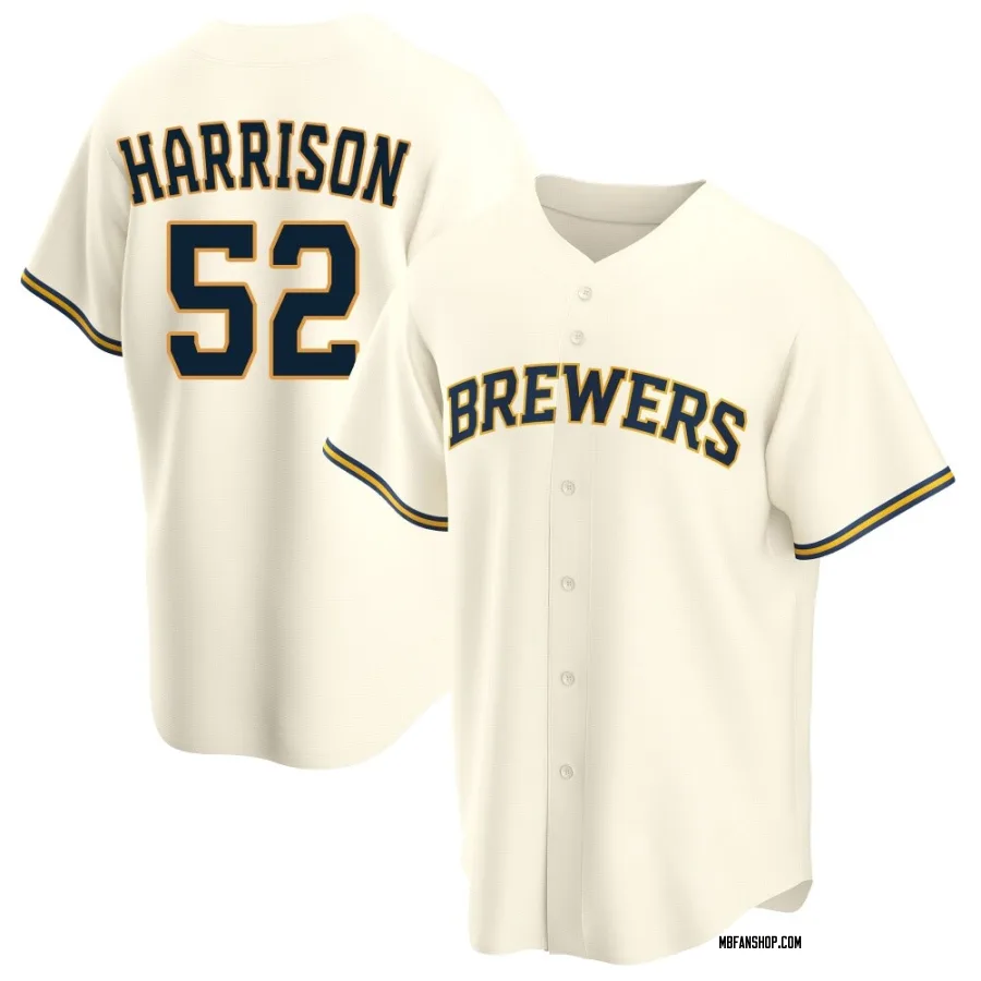 Replica Youth Kyle Harrison Milwaukee Brewers Home Jersey - Cream