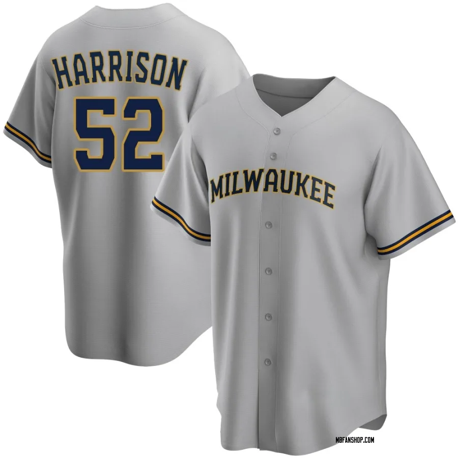 Replica Youth Kyle Harrison Milwaukee Brewers Road Jersey - Gray