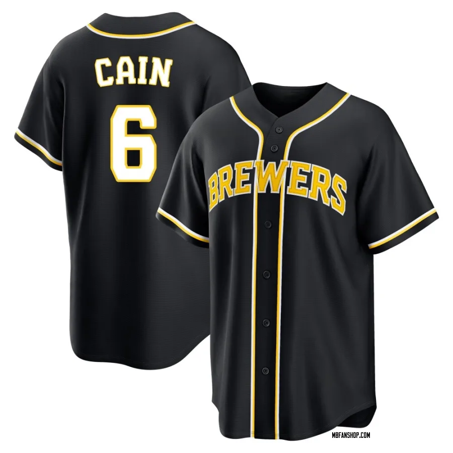 Replica Youth Lorenzo Cain Milwaukee Brewers Fashion Out Jersey - Black