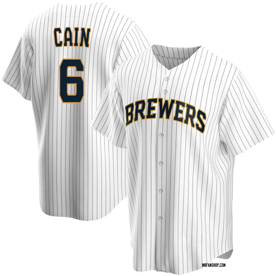 Replica Youth Lorenzo Cain Milwaukee Brewers Home Jersey - White