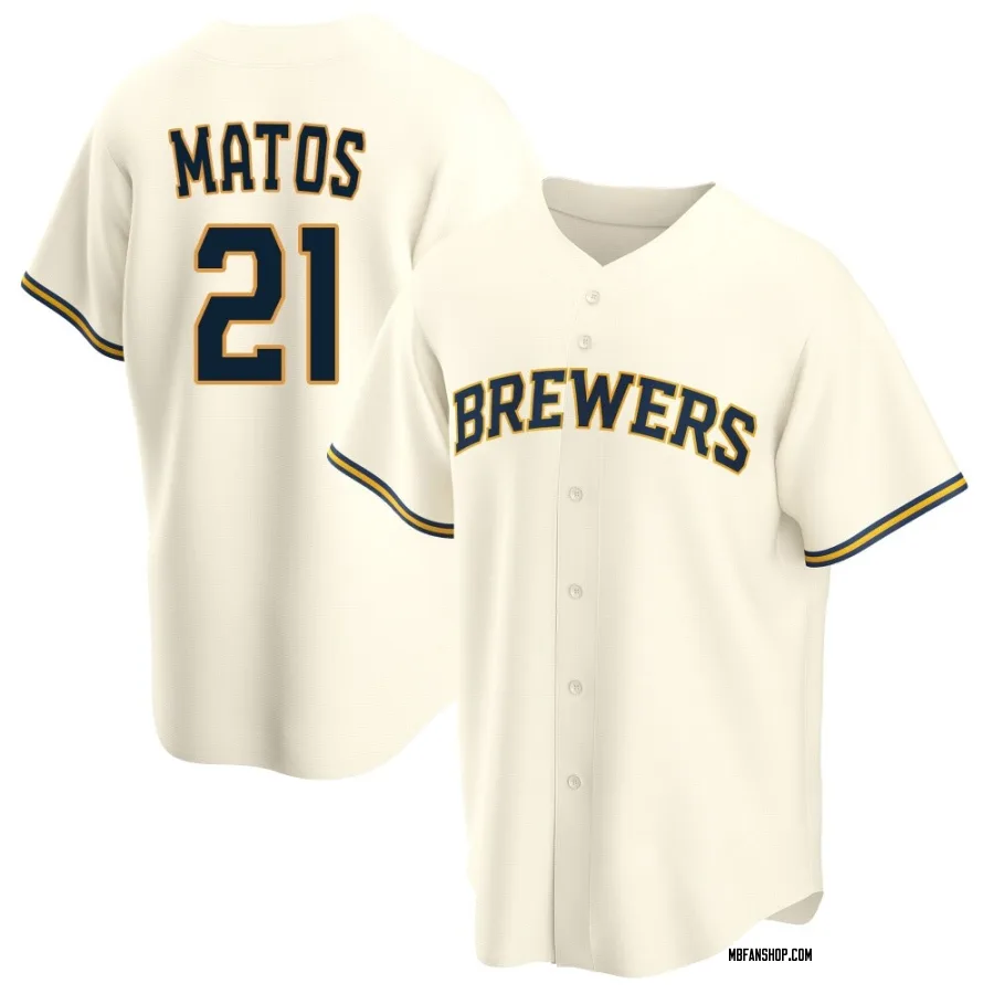 Replica Youth Luis Matos Milwaukee Brewers Home Jersey - Cream
