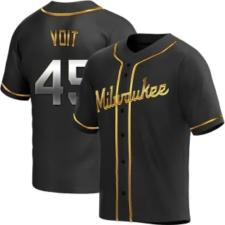Replica Youth Luke Voit Milwaukee Brewers Alternate Jersey - Black Golden