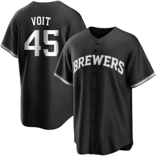 Replica Youth Luke Voit Milwaukee Brewers Jersey - Black/White
