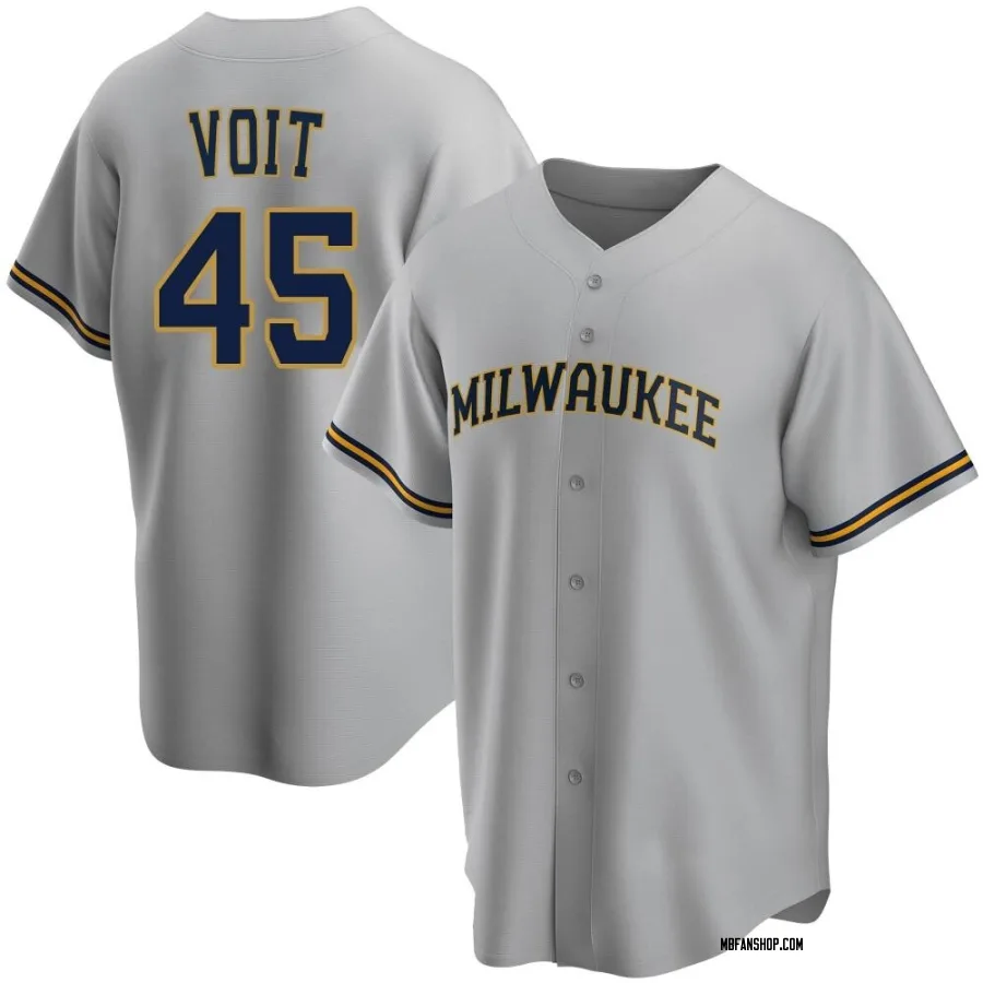 Replica Youth Luke Voit Milwaukee Brewers Road Jersey - Gray