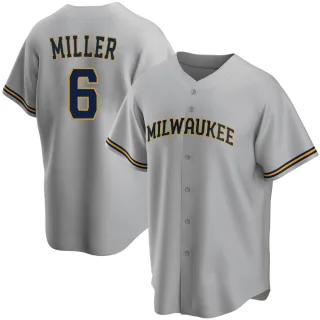 Replica Youth Owen Miller Milwaukee Brewers Road Jersey - Gray