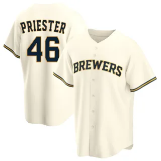 Replica Youth Quinn Priester Milwaukee Brewers Home Jersey - Cream