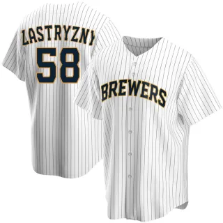 Replica Youth Rob Zastryzny Milwaukee Brewers Home Jersey - White