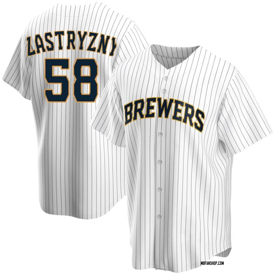 Replica Youth Rob Zastryzny Milwaukee Brewers Home Jersey - White