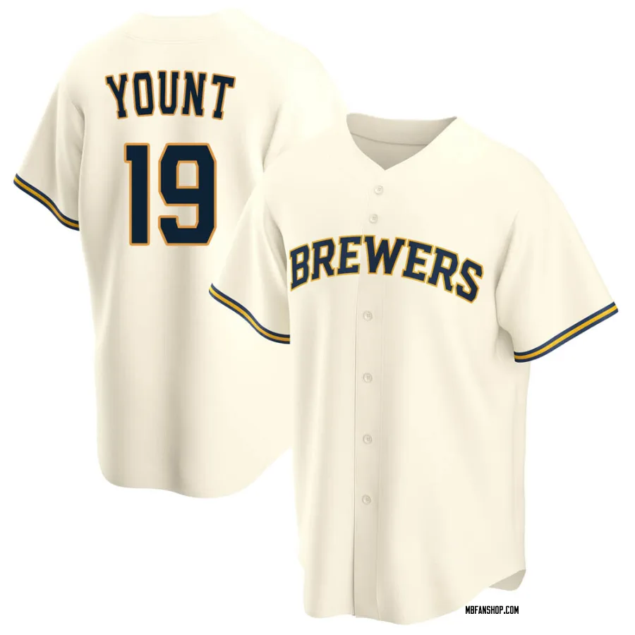 Replica Youth Robin Yount Milwaukee Brewers Home Jersey - Cream