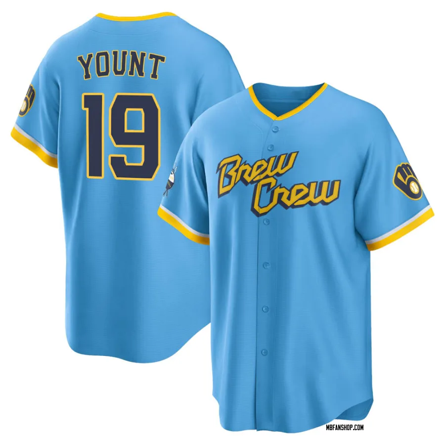 Replica Youth Robin Yount Milwaukee Brewers Powder 2022 City Connect Jersey - Blue