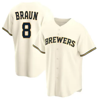 Replica Youth Ryan Braun Milwaukee Brewers Home Jersey - Cream