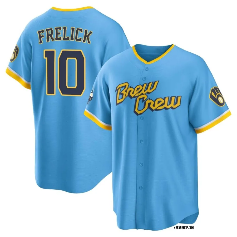 Replica Youth Sal Frelick Milwaukee Brewers Powder 2022 City Connect Jersey - Blue