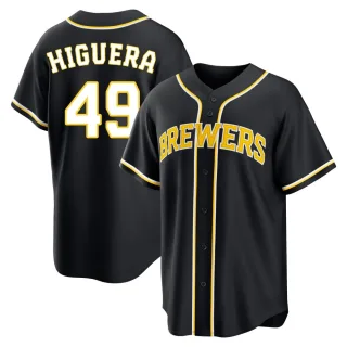 Replica Youth Teddy Higuera Milwaukee Brewers Fashion Out Jersey - Black