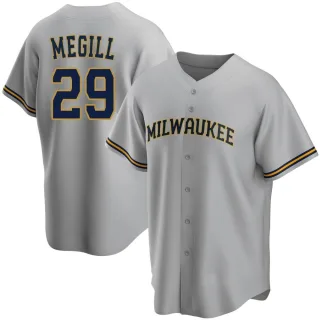 Replica Youth Trevor Megill Milwaukee Brewers Road Jersey - Gray