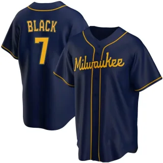 Replica Youth Tyler Black Milwaukee Brewers Alternate Jersey - Navy