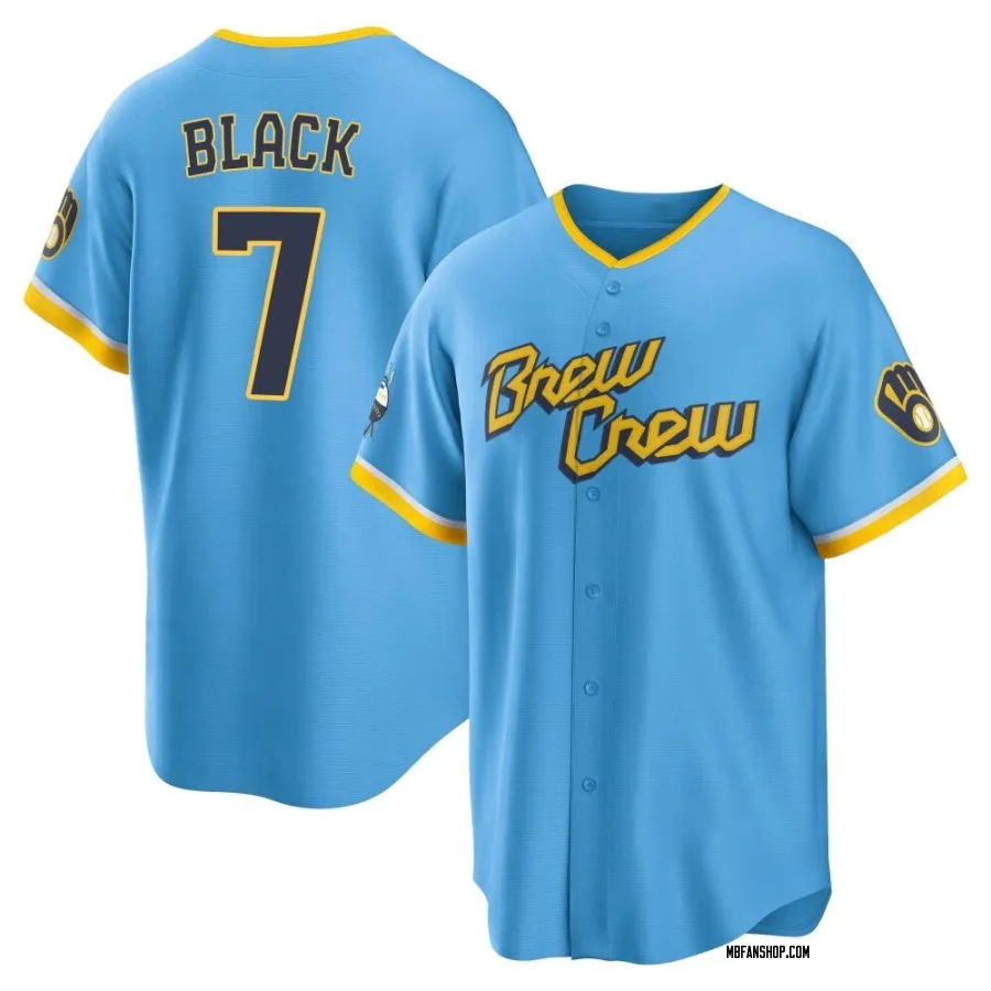 Replica Youth Tyler Black Milwaukee Brewers Powder 2022 City Connect Jersey - Blue