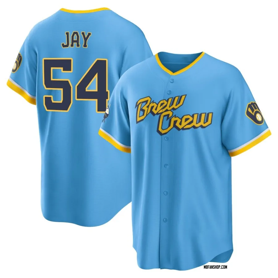 Replica Youth Tyler Jay Milwaukee Brewers Powder 2022 City Connect Jersey - Blue